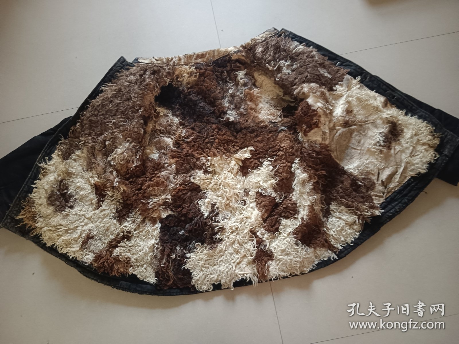 老中山装 毛皮棉袄 衣襟袖口有磨损 道具收藏使用