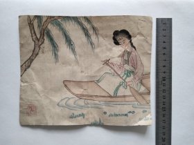 绢本仕女小品，画工不错！低转