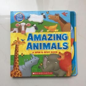 Amazing Animals: A Spin & Spot Book  神奇动物：旋转和现货书   英文儿童绘本旋转活动卡板书  精装