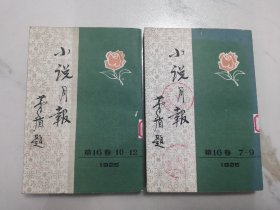 小说月报 第16卷 7-9、10-12 两册 （1925）（80年代影印本）【 一版一印 9品 内页全新 】