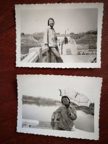 80年代老照片少女至少妇系列之三，女青年三寸照两张，摄于长春某公园
