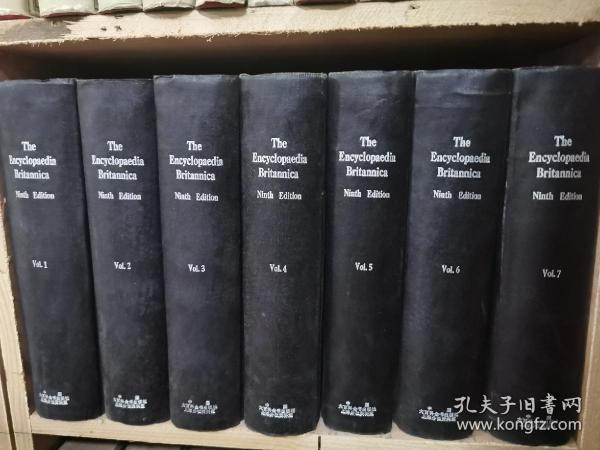 稀见资料版本！ENCYCLOPEDIA BRITANNIC：NINH EDITION（1-24，31册为第九版，25-30，32-35册为第十版，其中35册为索引）大英百科全书共35册合售