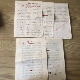 80年代 杭州大学。全国大学生优秀作文选获奖作品竹园 手稿及简评一份