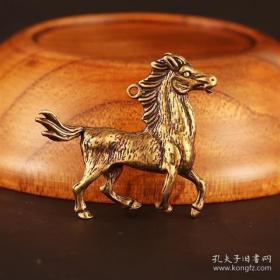 铜器铜马挂件直径5厘米