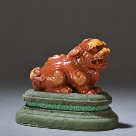旧藏 寿山石狮子雕件