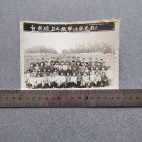 1985年白彦学校五年级毕业留影照片一张/中间小伤