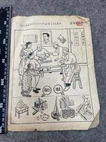 五十年代蔡德生漫画：增产节约迎接，大生产运动，尺寸品相如图