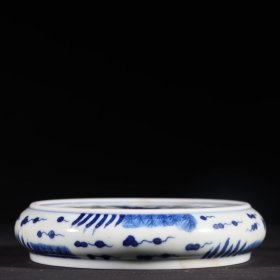 旧藏清代青花鱼藻纹盖置