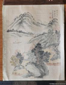 清代手绘山水绢画