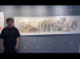 著名画家林玉祥～十八罗汉图横幅