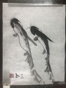 川石画娱乐图，鱼乐图，川石画，尺寸35×45厘米