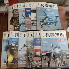 兵器知识 1991~1993、1995年各6期全，1996年12期全第12期缺封底，1997~2001年各12期全，2002年4、6~10、12期，2003年12期全，2006年1-12缺10，2008年1-6期，2009年A12期全，2010年A12期全，2011年1-12A缺2A，2012年2-12期，2013年12期全，2014年12期全，2015年12期全