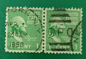 美国邮票1938年总统华盛顿 旧双联