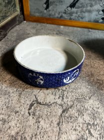 晚清民国，青花食盒一只，可做笔洗y