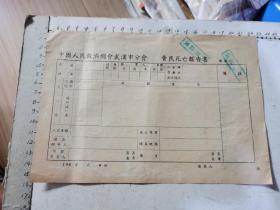 中国人民救济总会武汉市分会会民死亡报告书（空白、50年代）