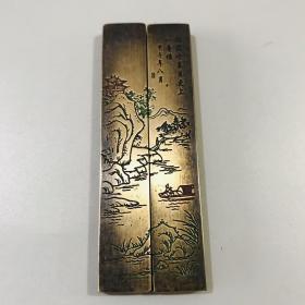 小铜镇尺一对
尺寸11.2×4厘米左右！