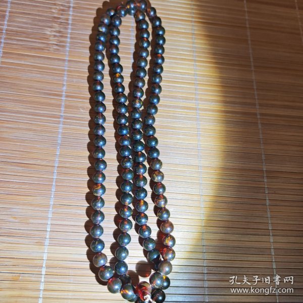 纯琥珀108颗项链一条放漏出包真重44克