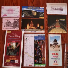 尼泊尔旅游地图 （Kathmandu City、Greater Thamel Map、Bhaktapur，英文）及景点门票