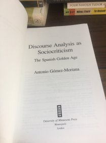 莫里亚纳 《作为社会批评的话语分析：西班牙黄金时代》  Discourse Analysis as Sociocriticism: The Spanish Golden Age