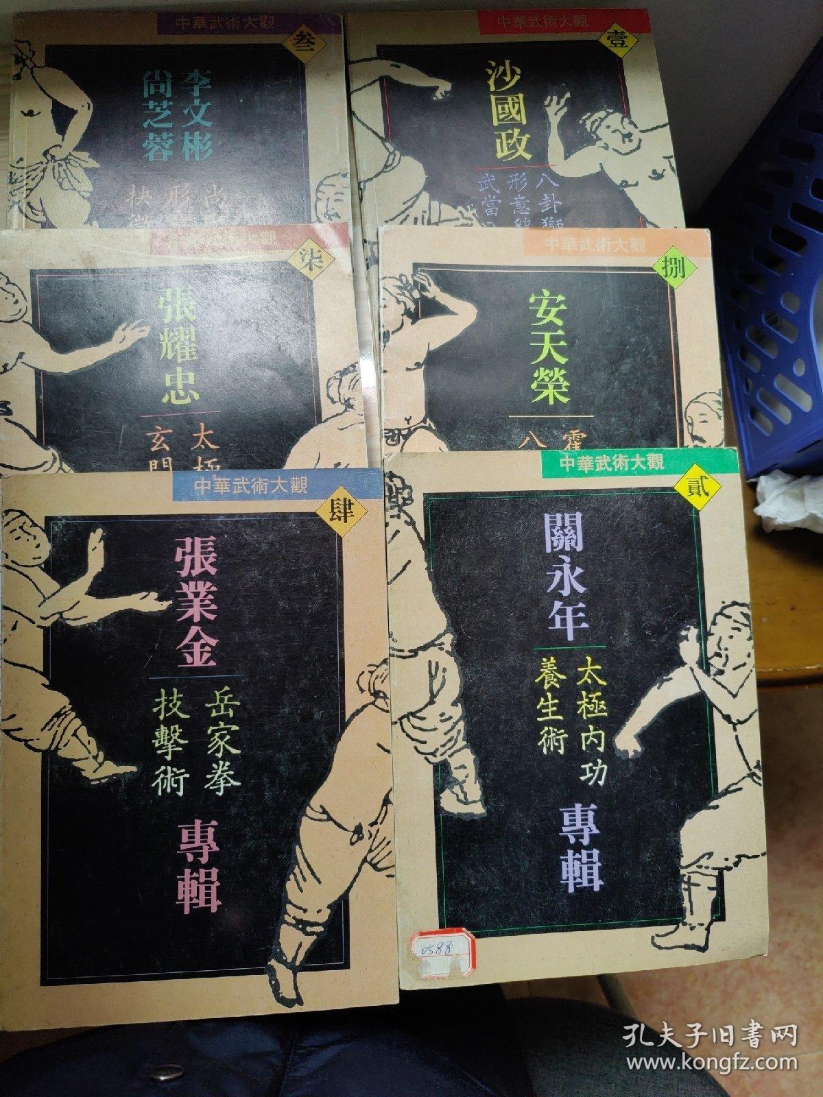 中华武术大观  6册（沙国政专辑，关永年专辑，李文彬尚芝蓉专辑，张业金专辑，张耀忠专辑，安天荣专辑）