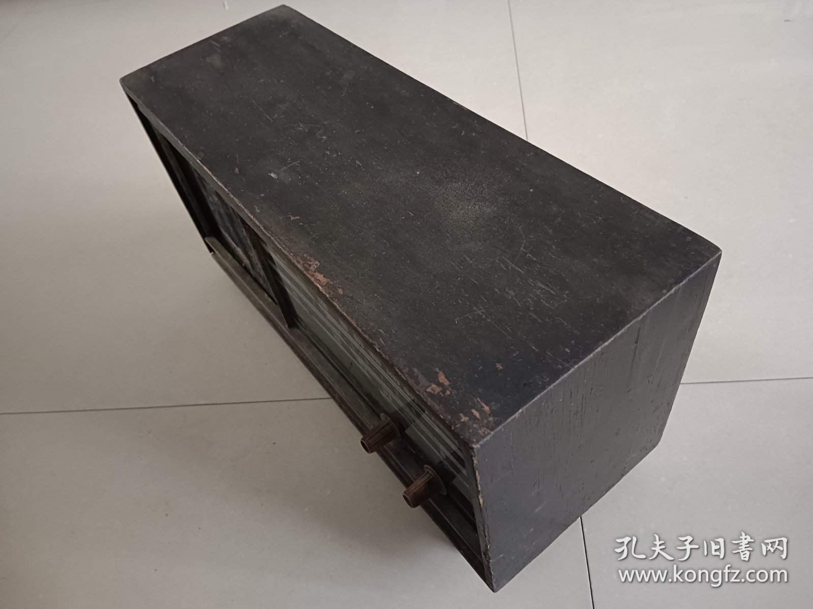 老收音机 淄博海鹰牌 不好用前玻璃有裂破损 摆件道具收藏 38×14×20