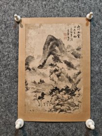古筆山水图小品【猪濑东宁】 1838 - 1903（天保九~明治三十六）66岁。名 恕，字如心，幼名忠五郎，号专斋、晚香堂、超光腾雾楼 等。下总（今千叶县）人。自幼好画，19岁投师日根对山 研习南宗画，刻苦临摹中国唐.宋、元、明、清诸画师名 迹,技艺大进°曾任日本美术协会审查员。作品多次在 国内劝业博览会、绘画共进会、东洋绘画共进会等展览 会中获奖，并获审查功劳奖。著书有《名迹撮要》
