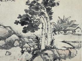 胡公寿  尺寸  34/25  镜片 (1823—1886)，华亭(今上海松江)人。初名远，号瘦鹤、小樵，别号山民，以字行，寓上海。工画山水、兰竹、花卉，萃古今诸家之妙，成一大家。江、浙名士无不倾服。书法出入于平原、北海间，独具体势。诗宗少陵，清健遵练。为海上画派代表画家之一。传世作品有《桂树图》、《香满蒲塘图》等。