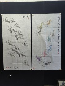 陈公波，136*68厘米2张一起售，号海石，河北邢台人，1952年出生宁夏电视台退休干部，中国收藏家协会会员。