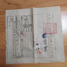 1952年湖北省仓埠中学转学证明书