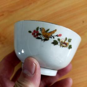 醴陵花鸟纹贴花工艺碗