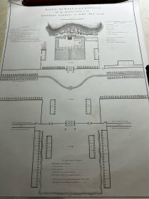 目前首见！超大 ！清代圆明园地图！41.5cm / 56.5cm
1796年英国著名书商George nicol出版 铜板印制 保真（透光看 有水印）