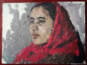 新疆油画维吾尔族姑娘新疆名家油画