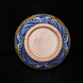 明宣德黄地青花鱼藻纹玉壶春瓶尺寸33*21厘米