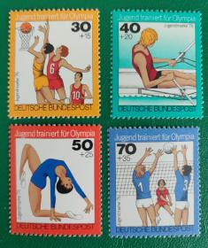 德国邮票 西德1976年 体育 4全新