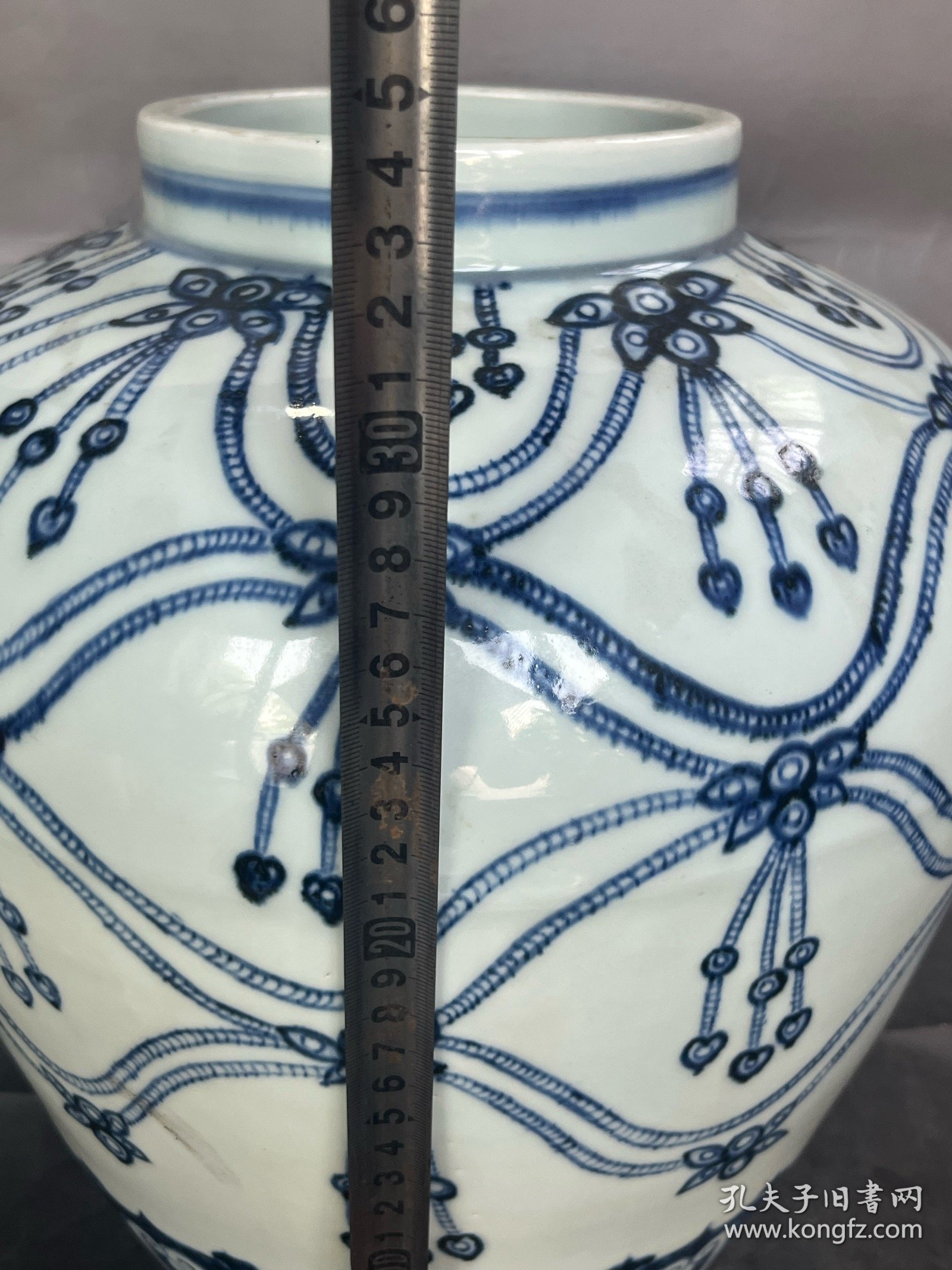 青花大罐子璎珞纹