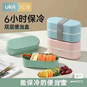 UKA保冷保鲜饭盒日式减脂餐盒夏天冷藏轻食沙拉防馊制冷冻便当盒，全新未使用过。