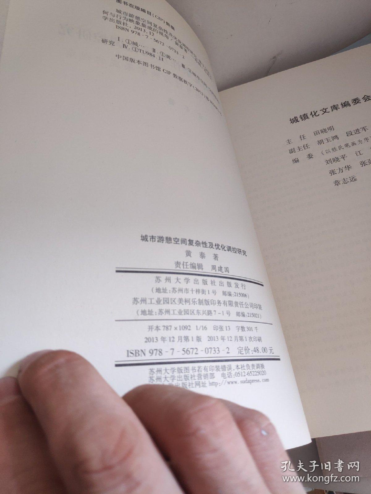 著作系列·城镇化研究文库·城市游憩空间复杂性及优化调控研究：基于分形几何与行为映象集成的视角