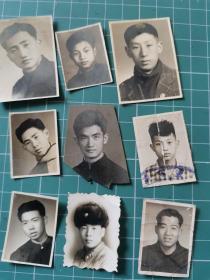 八张50年代黑白老照片：  登记照，男生，一寸