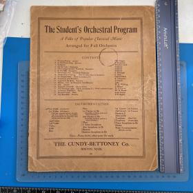 美国发货 1925年学生用管弦乐曲谱The student’s Orchestral program