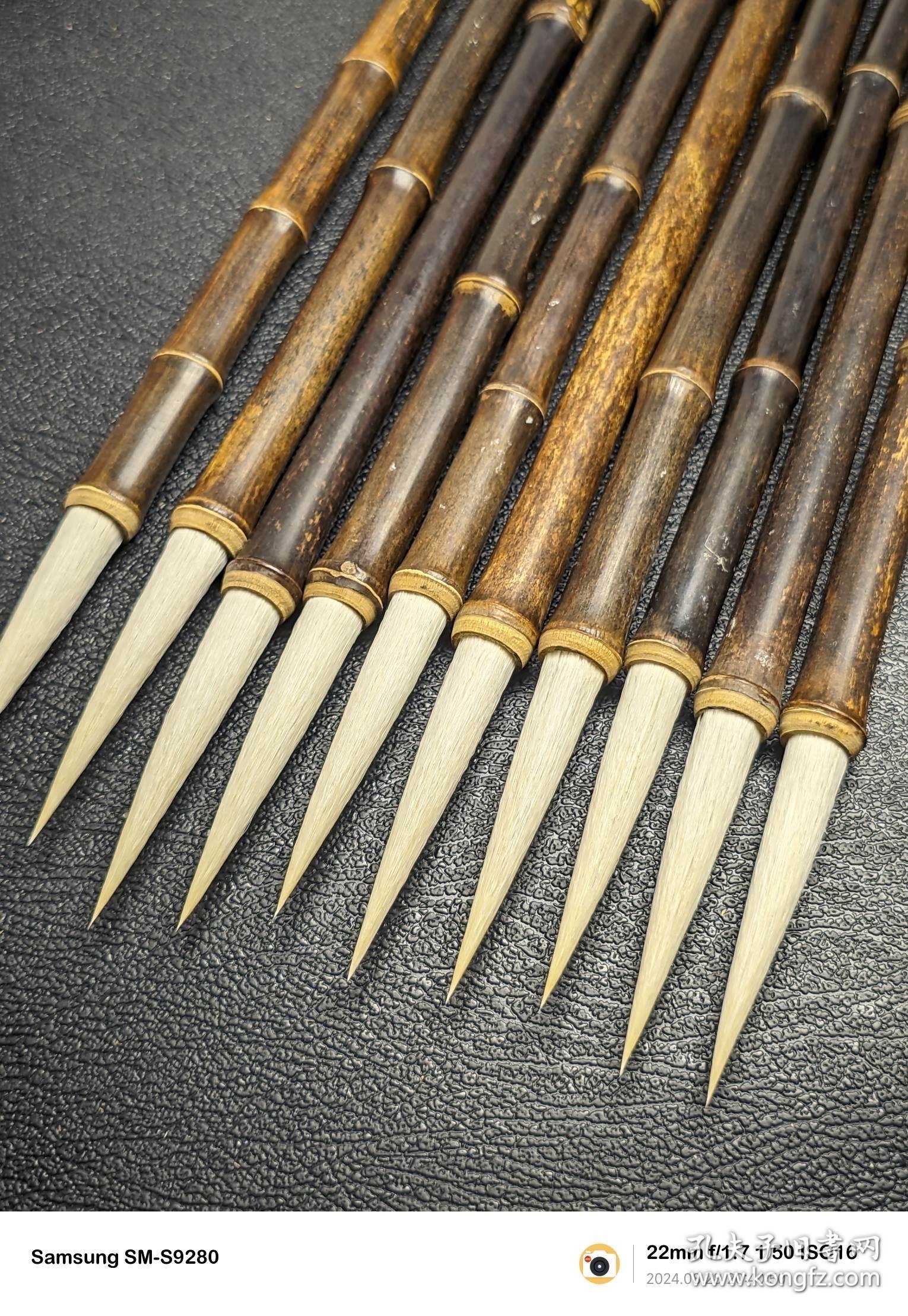 老黄竹羊毫小长锋写篆隶超级好用，口径1.0厘米，出锋6.0厘米，口径1.0