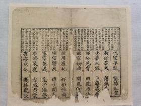 代宗平乱能诛三宦.鉴略.清木刻古籍一页.传统手工托裱.约25.7x20.5cm(不含命纸). 可装镜框装饰书房，增添文化品位；可赠送亲朋，还可以做成版刻留真谱！多件合并邮资..
