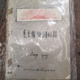 毛主席诗词解释，手抄本，1967年毛主席诗词解释手抄本！