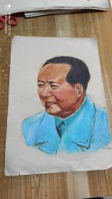七十年代 油画毛泽东像
