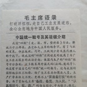 中国统一鞋号及其鞋楦介绍 【毛主席语录 — 大破洋框框，走自己工业发展道路。全心全意地为中国为人民服务】