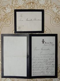 维多利亚女王签名 英女王【维多利亚 Queen Victoria 1819～1901 】1887年致闺蜜【沃特帕克】女爵亲笔信一通三页，女王专用信笺、专用信封信笺尺寸：22.5×17.5cm。得自著名拍卖行『西泠拍卖|艺是网拍』，有图录号标签两枚，来源清晰可靠、永久保真。