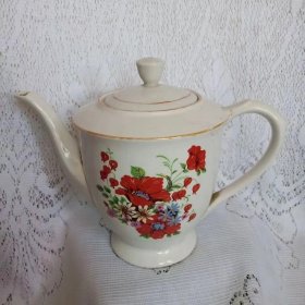 老物件使用过瓷壶六七十年代老物件瓷壶盖茶具无损伤