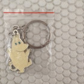 正版 芬兰TMF姆明Moomin金属情侣钥匙链卡通卡扣皮革背包挂件可爱挂