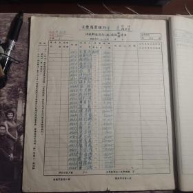 （建3）027：重庆金融，银行票证文化，（科目：甲活存，年度1947，页数7）美丰商业银行重庆分行办亊处没收解放前存（滙）款报核/解清单填报日期1954年。（汇总编号）（户名：王哲昆协泰字号奥记贸易公司通用公司万和字号和吉洪丰纱号四川旅行社瑞丰和富祥邹君模新明行绍丰公司酉蜀行集义德康祥李宏啚何竹轩色方正联丰陈方明蒲九成德生义德有通李见明郭恒儒戴青云明德和华源）