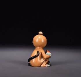 旧藏清粉彩猴子鼻烟壶