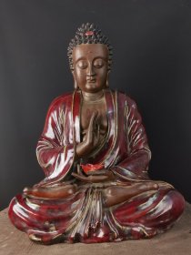 旧藏，石湾窑，如来佛祖，做工精细，品相完美，开脸慈祥，心诚则灵，长58，宽39，高76cm，